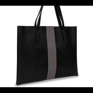 VINCE CAMUTO Black Vegan Leather Tote Work Bag